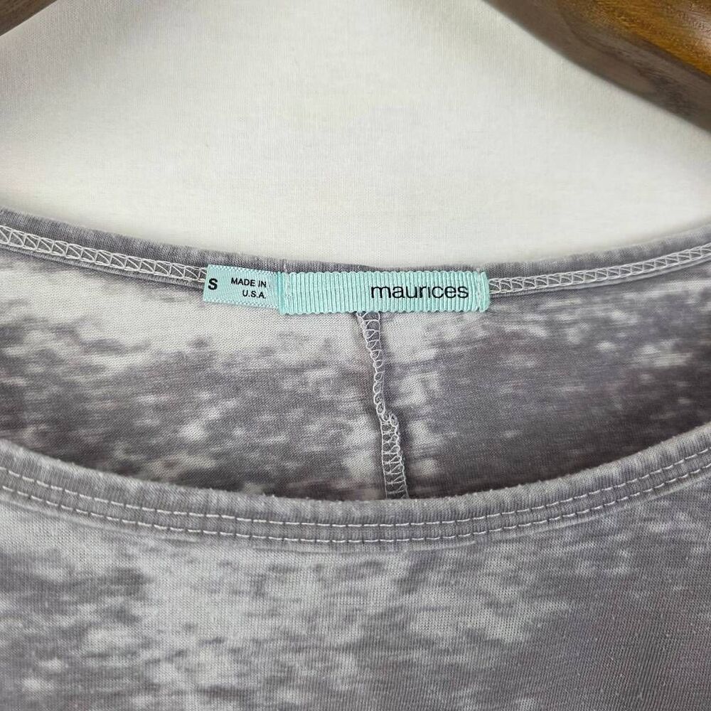 Maurices Gray Burnout Tee Small USA - Picture 6 of 7